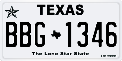 TX license plate BBG1346