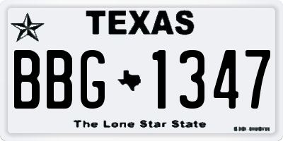 TX license plate BBG1347