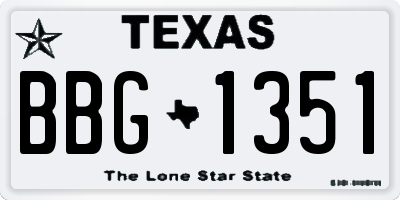 TX license plate BBG1351