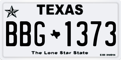 TX license plate BBG1373