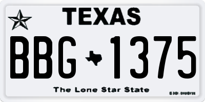 TX license plate BBG1375
