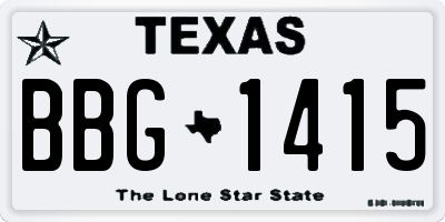 TX license plate BBG1415