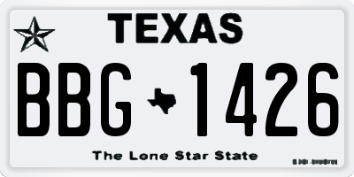 TX license plate BBG1426