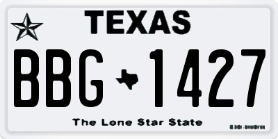 TX license plate BBG1427