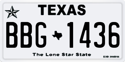 TX license plate BBG1436