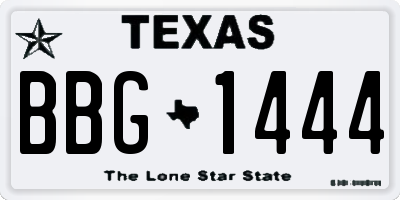 TX license plate BBG1444
