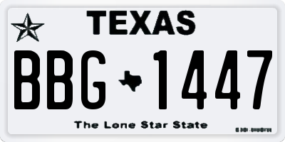TX license plate BBG1447