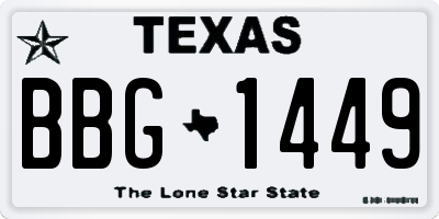 TX license plate BBG1449