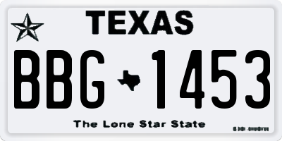 TX license plate BBG1453