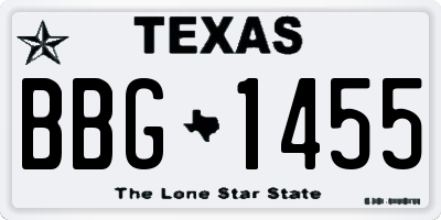 TX license plate BBG1455