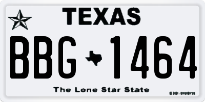TX license plate BBG1464