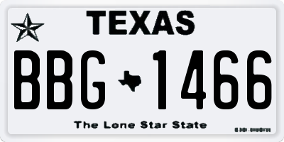 TX license plate BBG1466