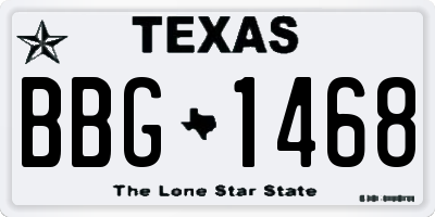 TX license plate BBG1468
