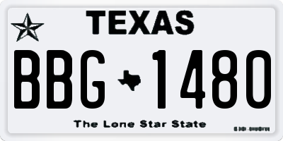 TX license plate BBG1480