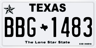 TX license plate BBG1483