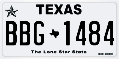 TX license plate BBG1484