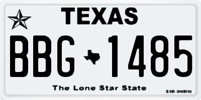 TX license plate BBG1485