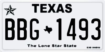 TX license plate BBG1493