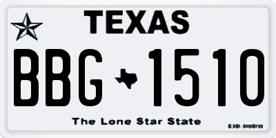 TX license plate BBG1510