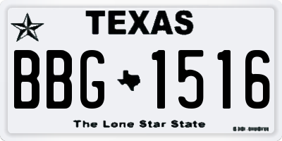 TX license plate BBG1516