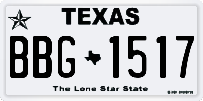 TX license plate BBG1517