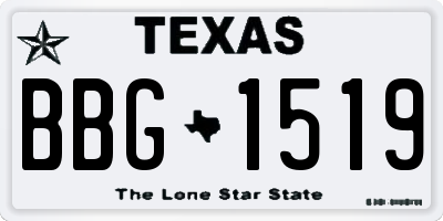 TX license plate BBG1519