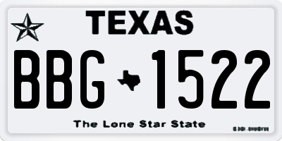 TX license plate BBG1522