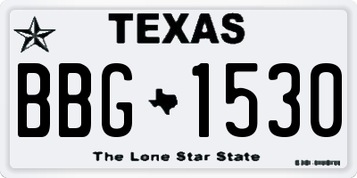 TX license plate BBG1530