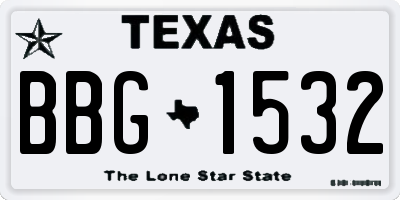 TX license plate BBG1532