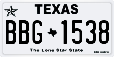 TX license plate BBG1538