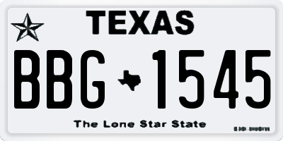 TX license plate BBG1545