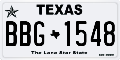 TX license plate BBG1548