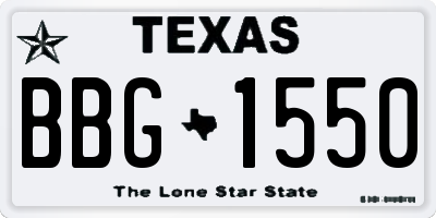 TX license plate BBG1550