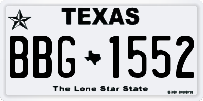TX license plate BBG1552