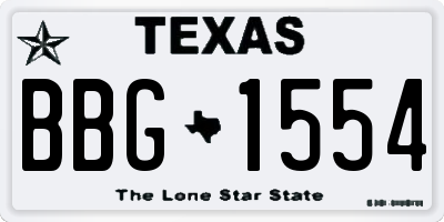 TX license plate BBG1554
