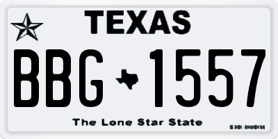 TX license plate BBG1557