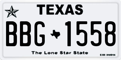 TX license plate BBG1558