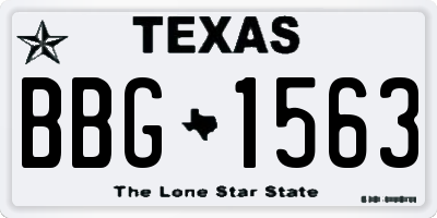 TX license plate BBG1563