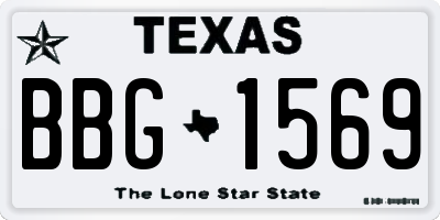 TX license plate BBG1569