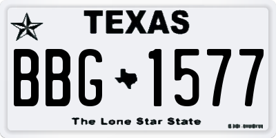 TX license plate BBG1577