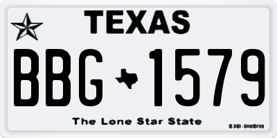 TX license plate BBG1579