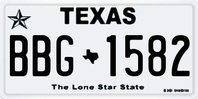 TX license plate BBG1582