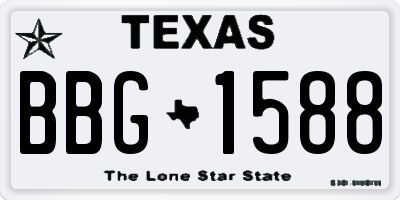TX license plate BBG1588