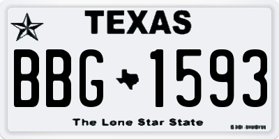 TX license plate BBG1593