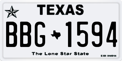 TX license plate BBG1594