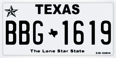 TX license plate BBG1619
