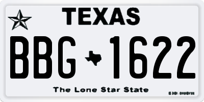 TX license plate BBG1622
