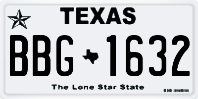 TX license plate BBG1632