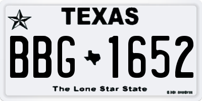 TX license plate BBG1652