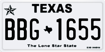 TX license plate BBG1655